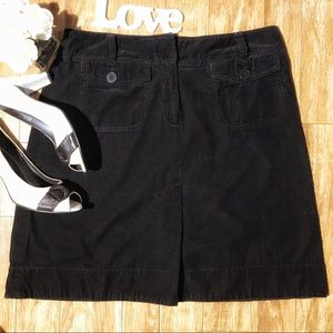 H&M Black Corduroy A line Skirt Sz 12